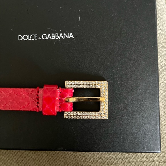 Authentic Dolce & Gabbana red snakeskin & leather choker or bracelet. - Picture 2 of 9